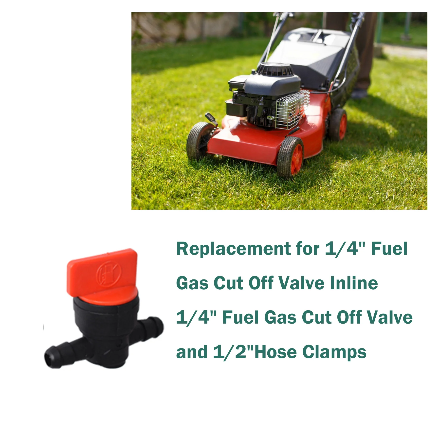 10 x 1/4 in-Line Straight Fuel Shut-Off/Cut-Off Valves 494768 Replacement for 1/4 ID Fuel Line Lawn Mower