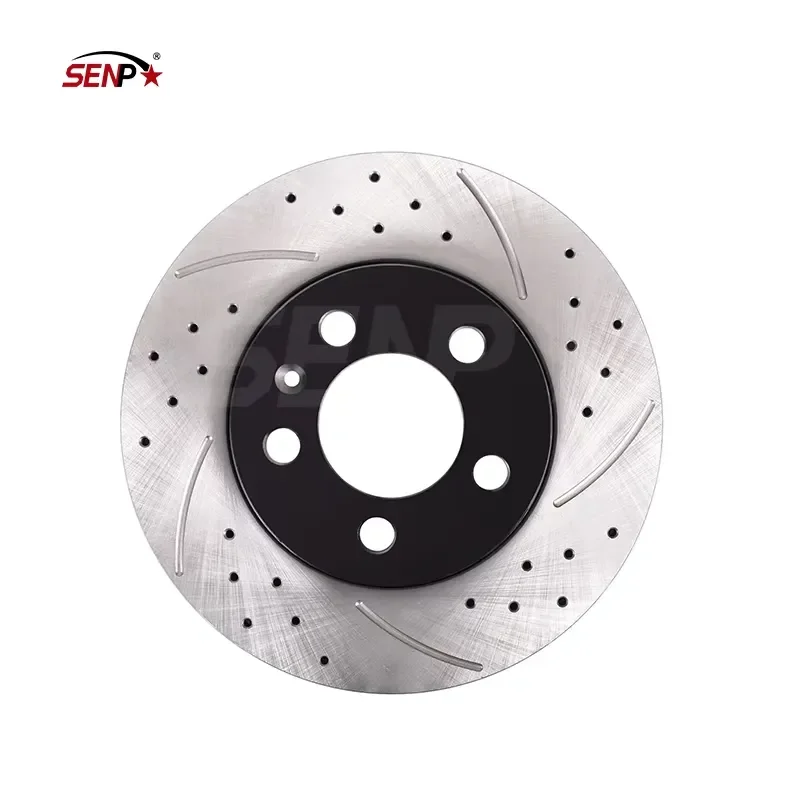 SENP Front Drilled Grooved 256mm Brake Discs for VW Fox Bora A3 8L 1.6 1.8 1.9 TDI 1J0615301D