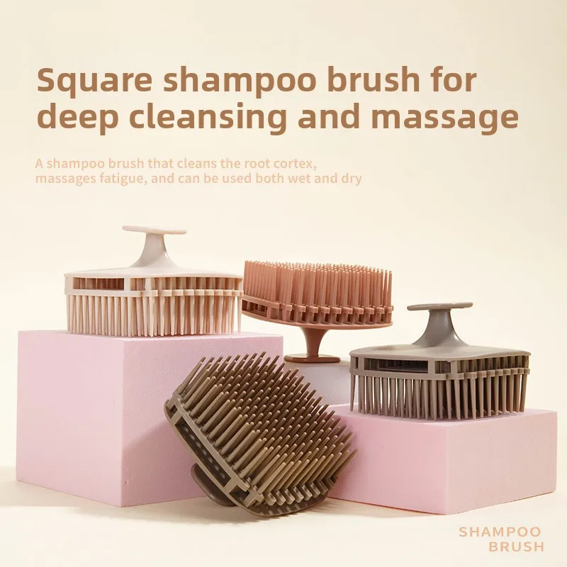 1pcs Silicone Shampoo Brush Head Scalp Massage Comb Hair Washing Comb Body Massage Shower Brush Salon Hairdressing Tool
