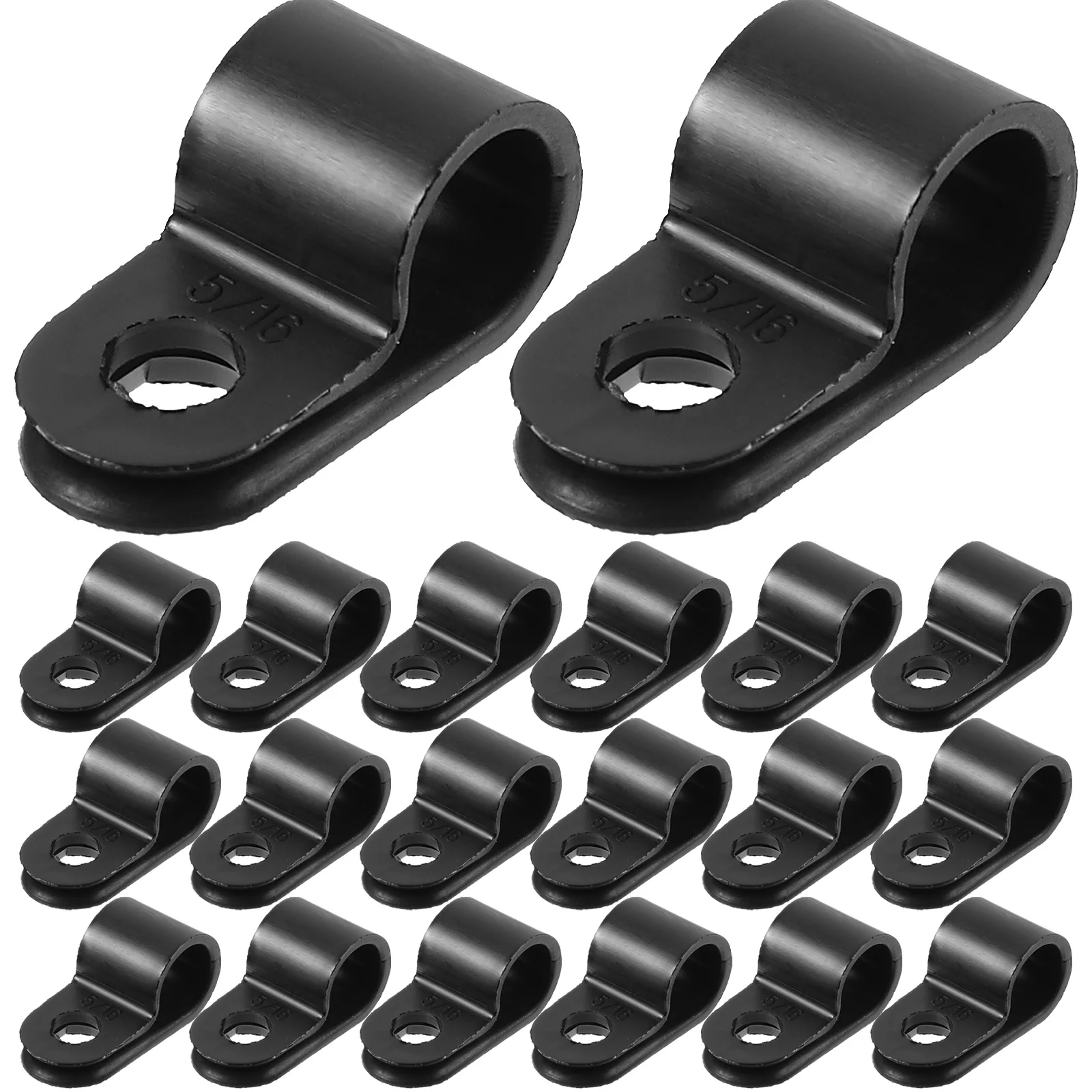 

100pcs Nylon R Type Cable Clamps Wire Clips Organizer for Wire Management Suitable Cable Diameter 21 25mm White Color for Home