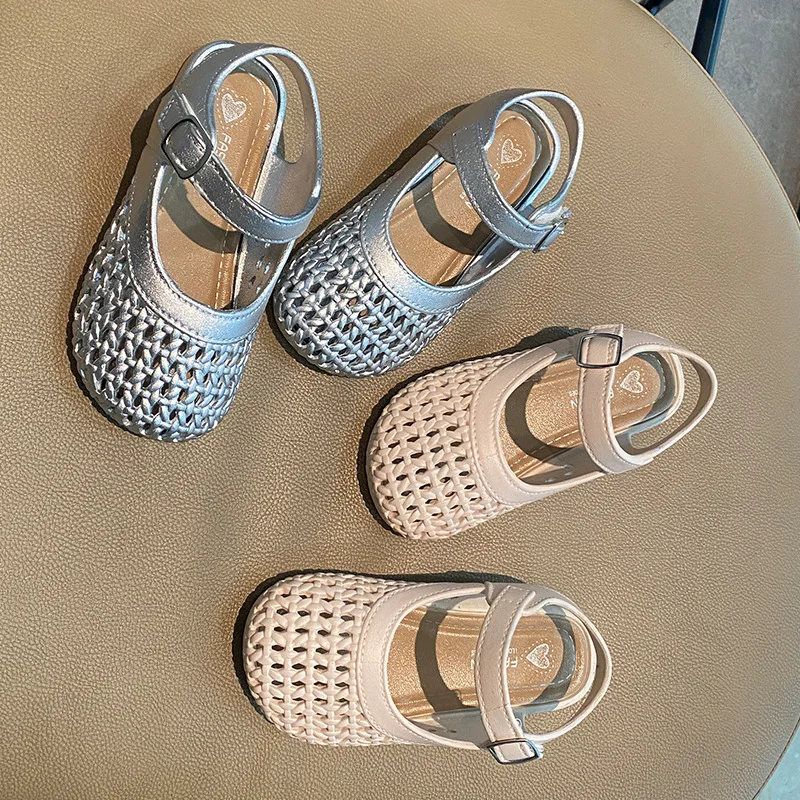 Autumn Girl's Casual Shoes Mesh Round Toe Hook-loop Daily Kid's Flat Shoe Solid Colors Anti-slip Fashion Comfy Children Shoe