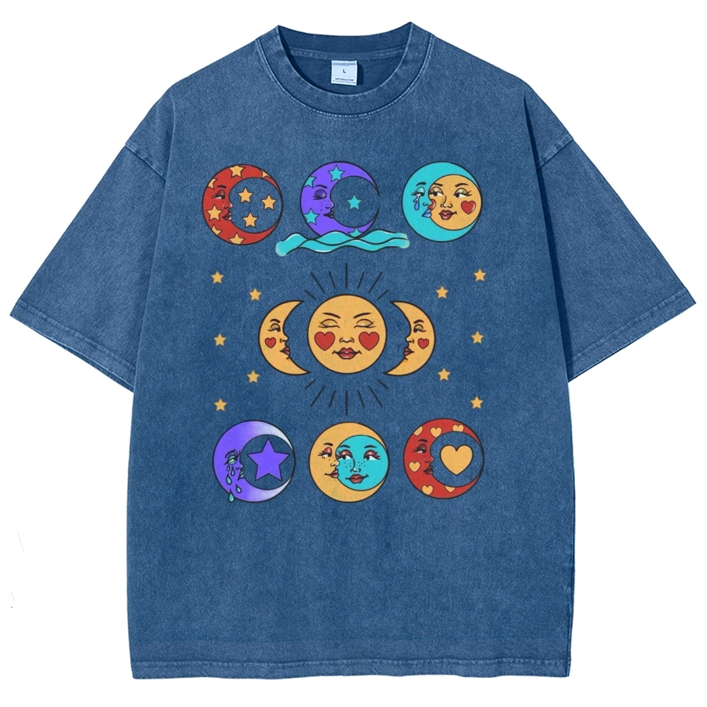Miękka koszulka damska Cartoon Funny Sun Face Print Prezent urodzinowy Wysokiej jakości nowa koszulka z krótkim rękawem do codziennego noszenia