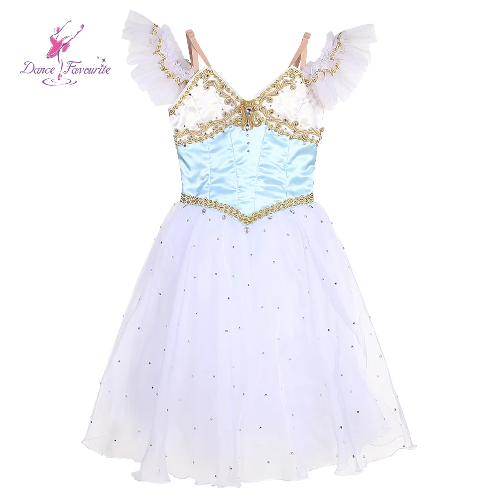 Dance Favourite Ballet Tutus B22332  Pale Blue Bodice with White tulle Long Romantic Ballet Tutu  Long Ballet Costume Tutu