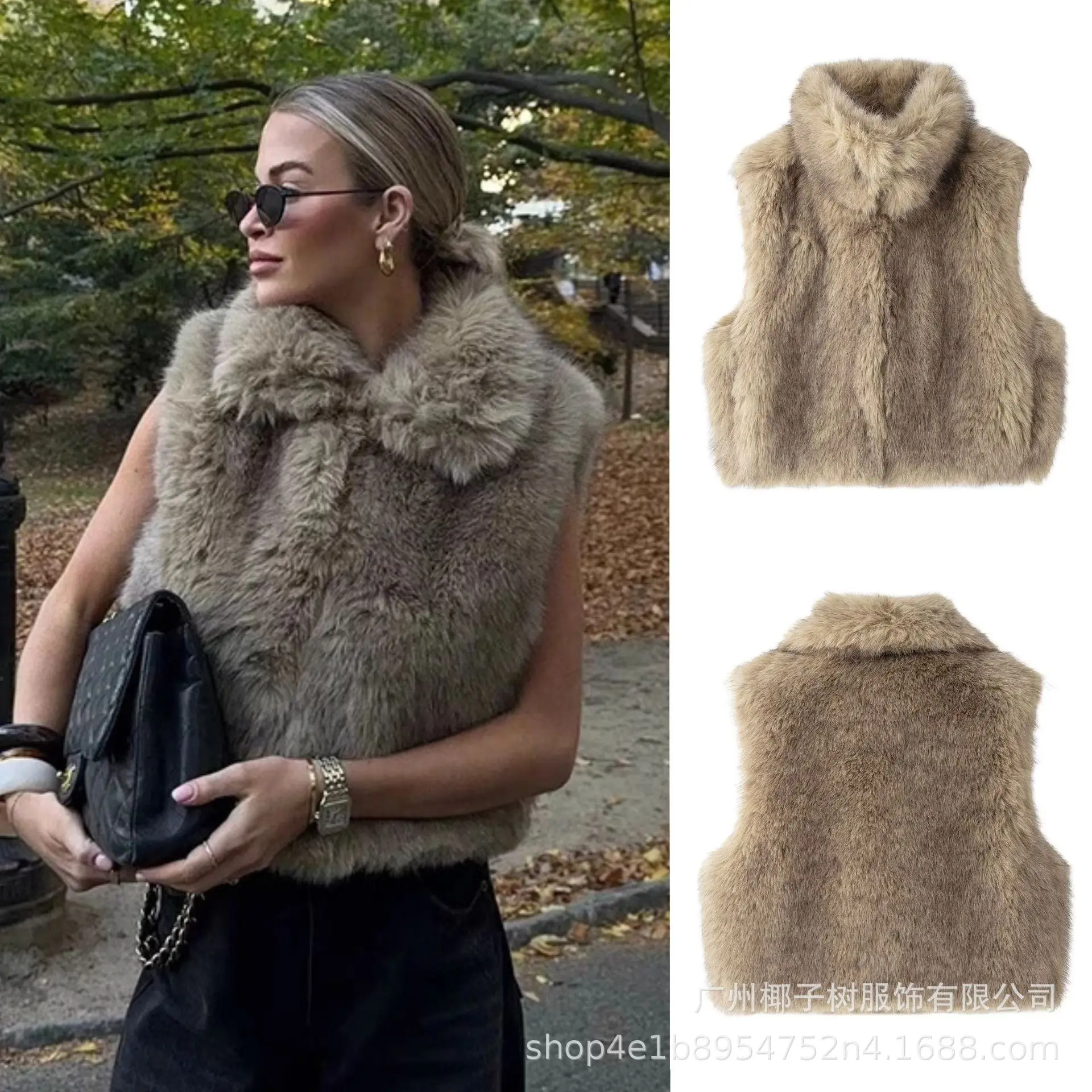 

2025 Winter Faux Fur Vest Women's Sleeveless Tank Top Fashion Vest Faux Fur Effect Stylish Alternative Design For Wholesale