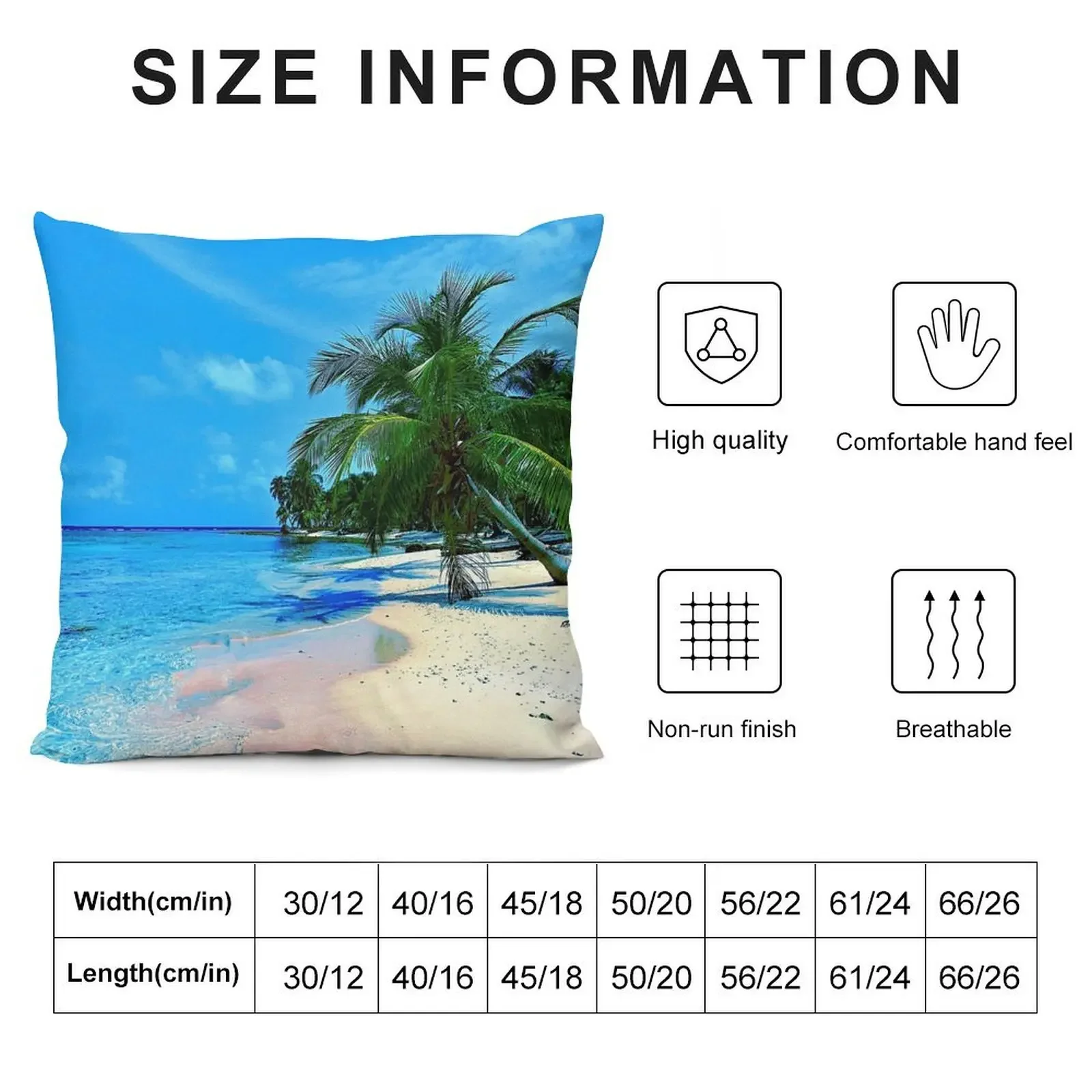 Blue Tropical Palm Tree Beach Paradise Island Throw Pillow christmas pillow case Custom Cushion Photo pillows decor home pillow