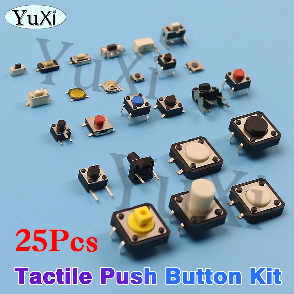 

25Bag SMD Tactile Push Button Kit DIP Micro Switches for DIY Electronics 2Pin 4Pin Touch Micro Switch 3x4x2.5 3x6x5 3x6x2.5