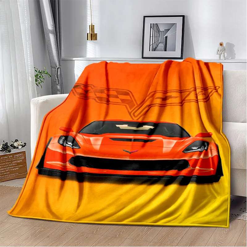 C-Chevrolet C-Corvette Logo Blankets Soft Throw for Sofa Camping Picnic Room Décor Bedding Gifts throw blanket