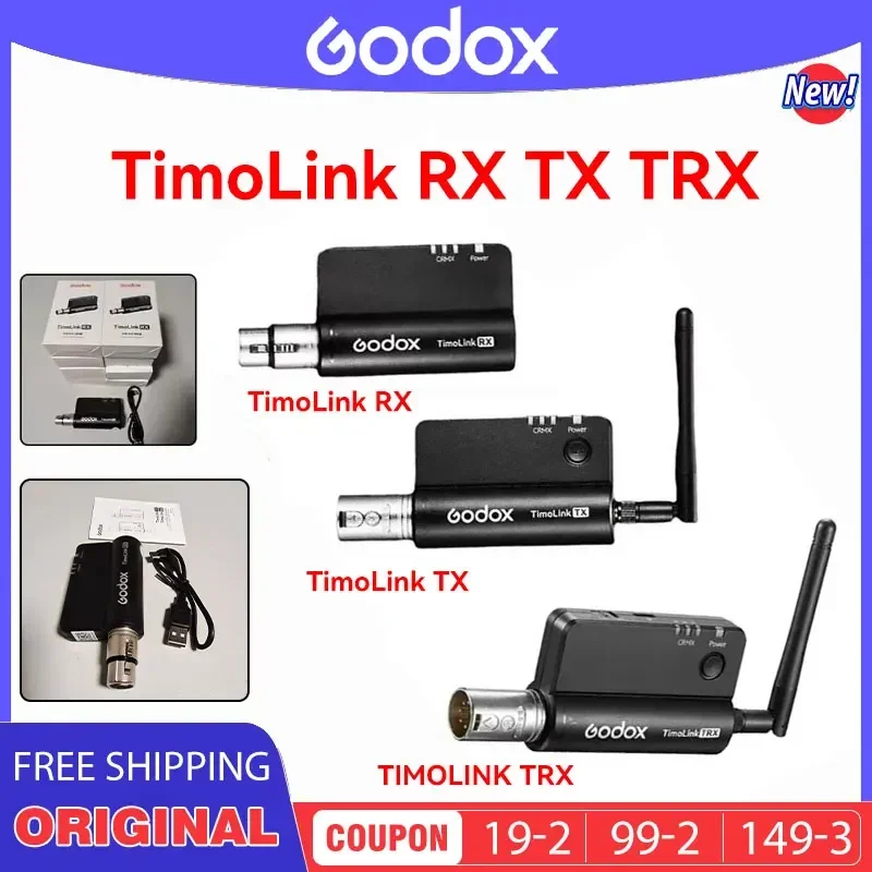 Godox TimoLink RX TX TRX Wireless DMX Transmitter Receiver Built with CRMX Modules for Filmmakers Broadcasters