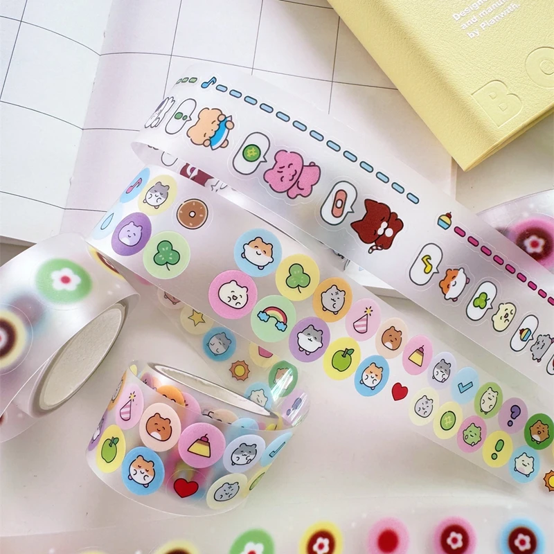 Korean Ins Numbers Letters Basic Decoration Tape Handbook Scrapbooking Collage Material Sticker Roll School Stationery