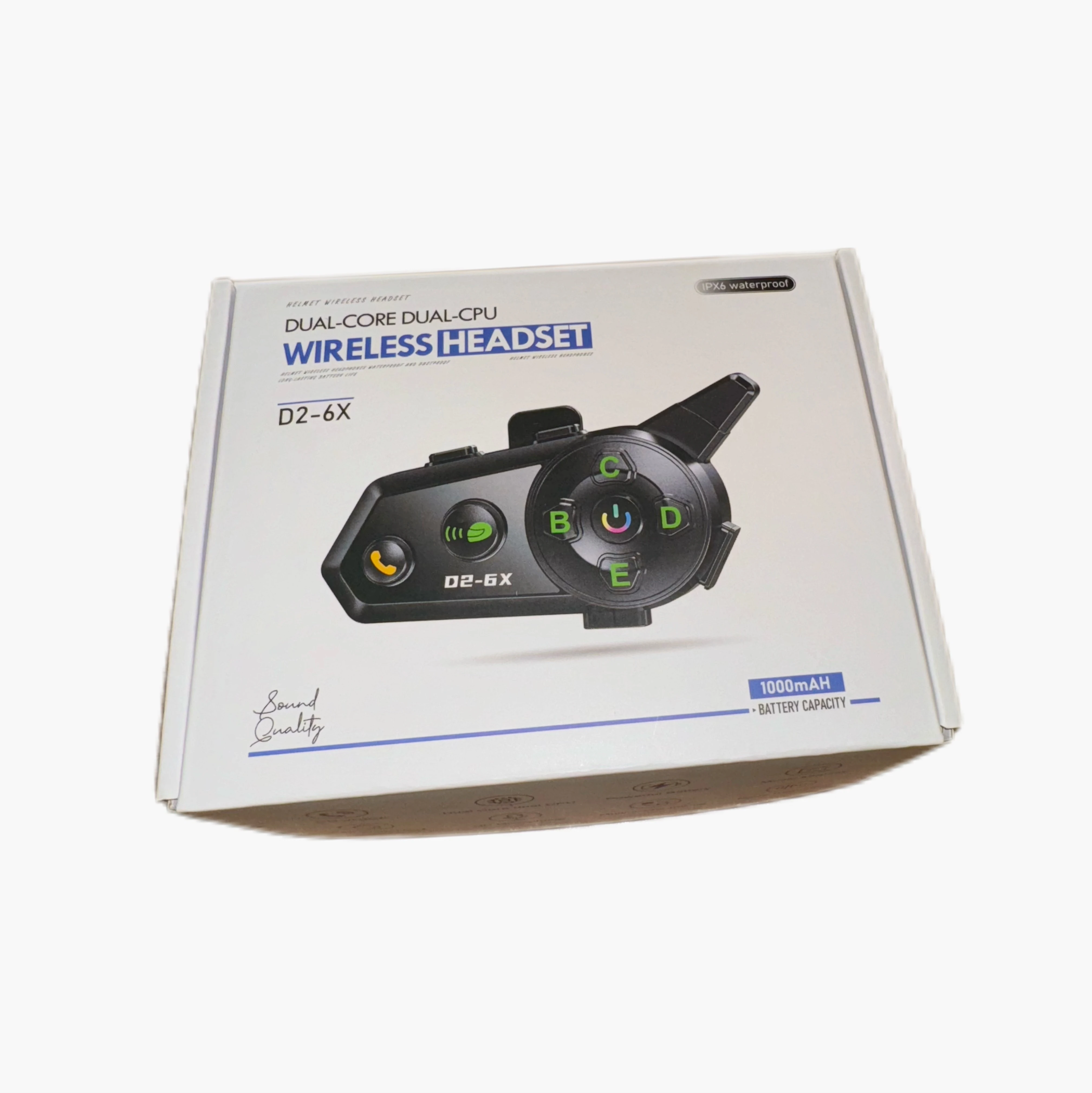 2024 Latest Intercom Model 2-person Intercom Dual-channel D2-6X Cycling Intercom Headset