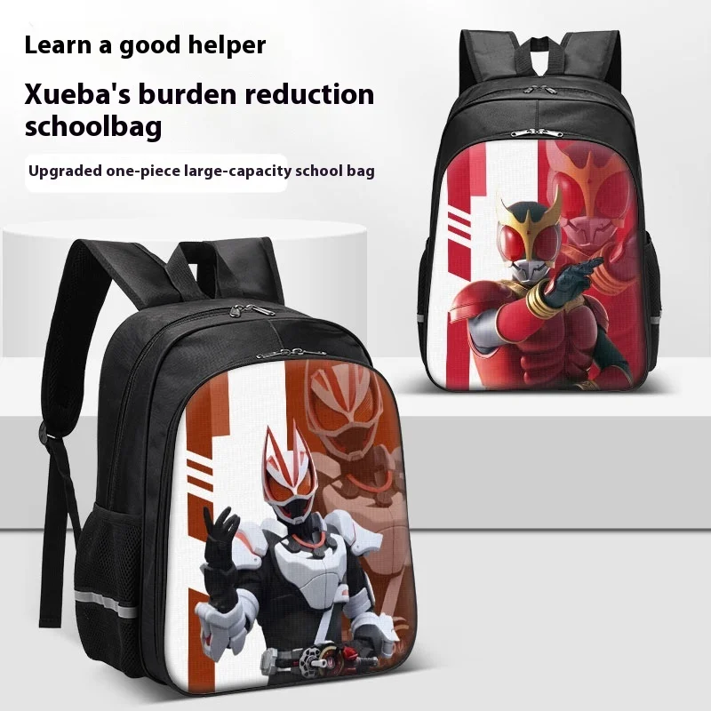 New Kamen Rider Anime Peripheral Schoolbag Large-capacity Backpack Boys Girls Outdoor Bag Fashion Cartoon Backpack Gifts