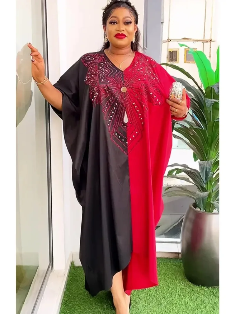 

African Dresses For Women Elegant Polyester 2025 New Muslim Fashion Abayas Dashiki Robe Kaftan Long Maxi Dress Turkish Africa