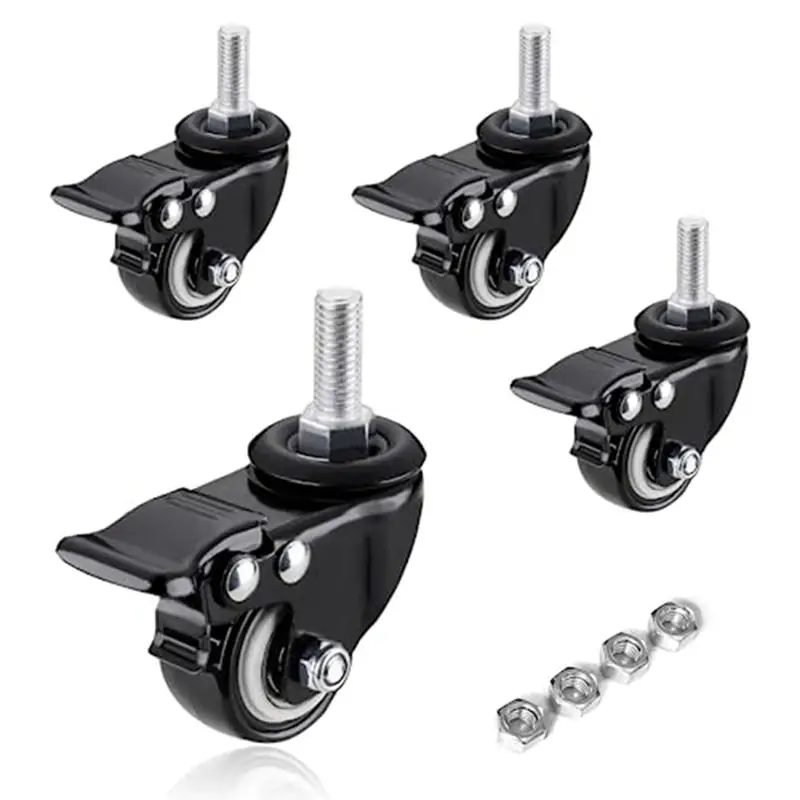 

A29F-Duty - Threaded Stem Mount (5/16In) Swivel Casters With Brake, For Cart Furniture