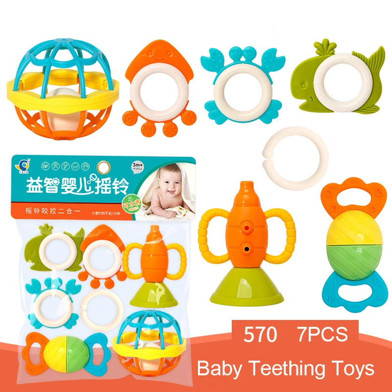 Baby Rasseln Spielzeug Set Säugling Grab Shake Rassel sensorischen Beißring Babys Entwicklung lernen Musik Spielzeug Neugeborenen ersten Geburtstag Geschenk