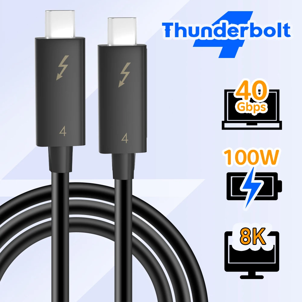 Thunderbolt 4 cable 8K 60Hz 40Gbps PD 100W Certified Thunderbolt 4 USB 4.0 cable Thunderbolt 4 Pro cable for Apple MacBook Pro