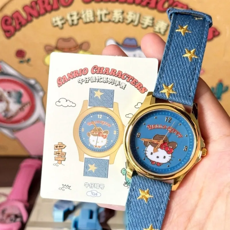Anime Figure Sanrio Hello Kitty Blind Box Toys Cowboy Busy Series Watch Electronic Watch Collection Decoration Birthday Gifts view 6