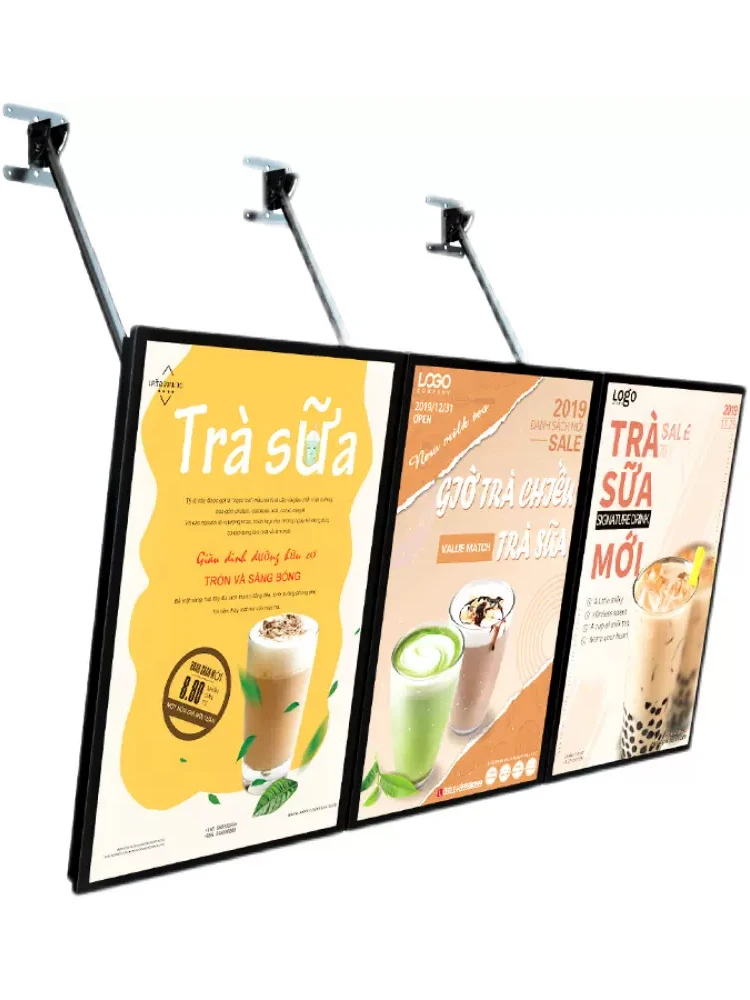 2024 Custom Snap Frame LED Light Box Lighting Poster Display Backlit Menu Board Restaurant Cafe Store Wall Mounted Billboard