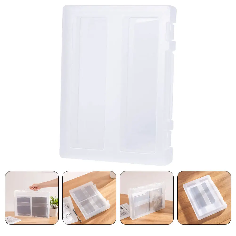 

Transparent Handheld File Box High-Grade PP Portable A4 Document Storage Case Office Desk Organizer Multi-Function File Holder