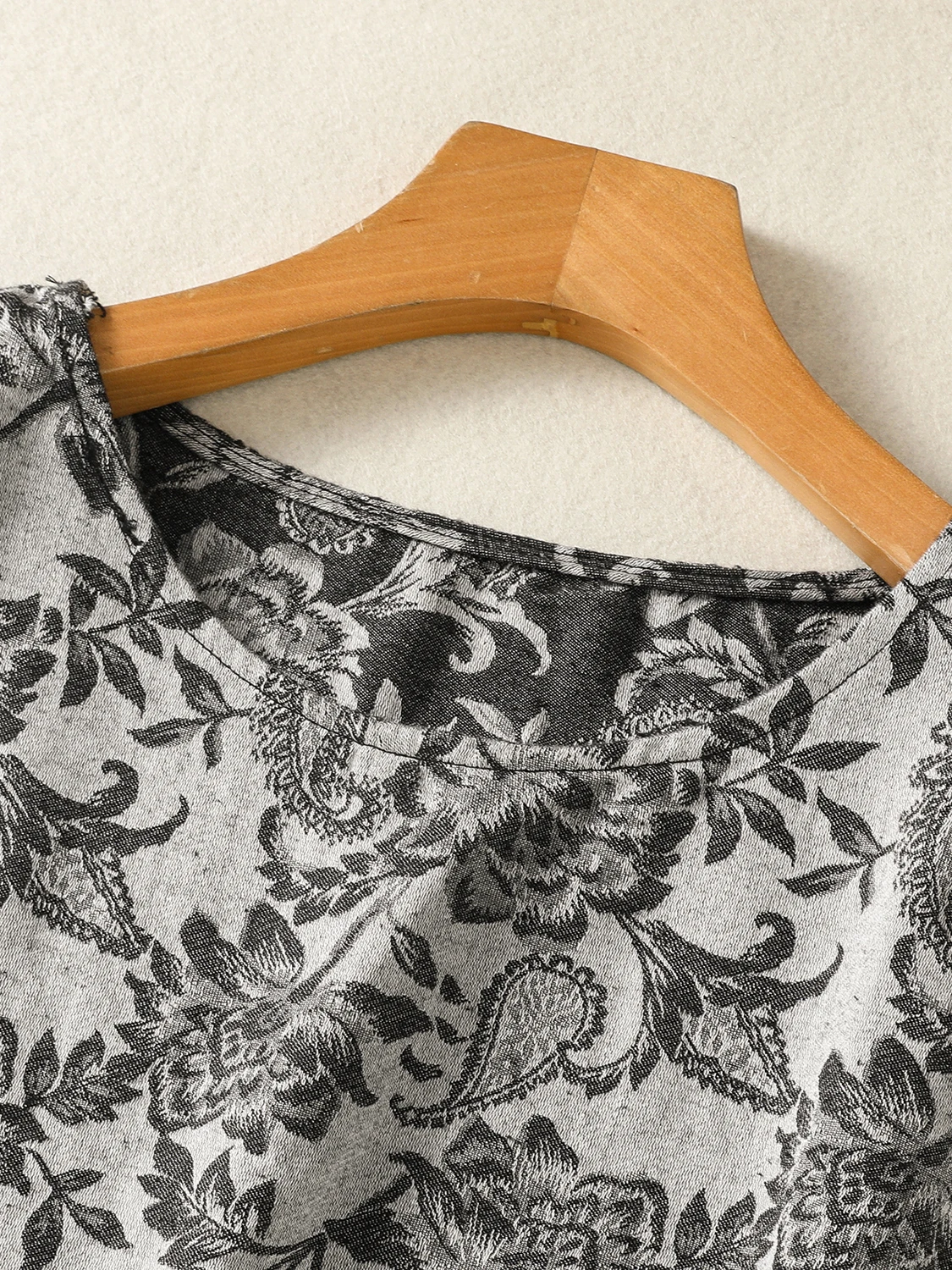 الرجعية طباعة الدانتيل المرقعة سترة كبيرة الحجم المرأة عادية مستديرة Ne Svel الجانب الشق مربوط ملابس الصيف الترفيه #4