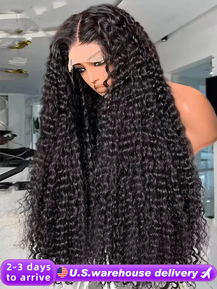

280% 30 40 46Inch Raw Curly Kinky Wigs 13x6 HD Water Wave Lace Frontal Human Hair Wig Loose Deep Wave Lace Front Human Hair Wigs