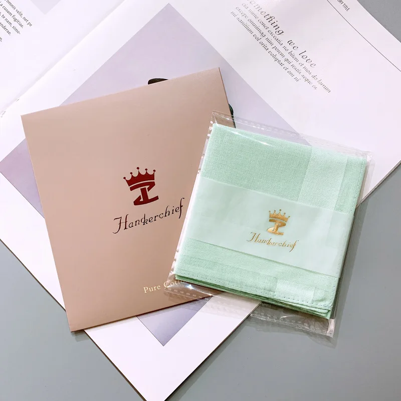 Solid Color Handkerchief Pure Cotton New Men's Women's Small Hand Gift Square Carry Napkin Hermit's Garb Towel Wiping Color