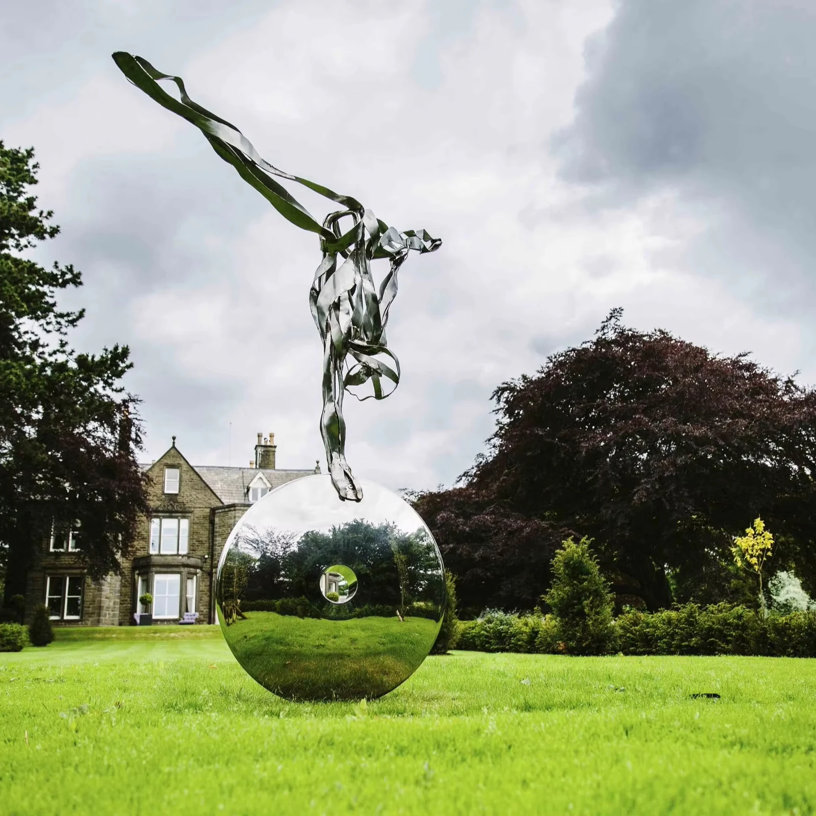 Custom Landscape Modern Stainless Steel Statue Outdoor Stainless Steel Sculpture for Decoration Exhibition