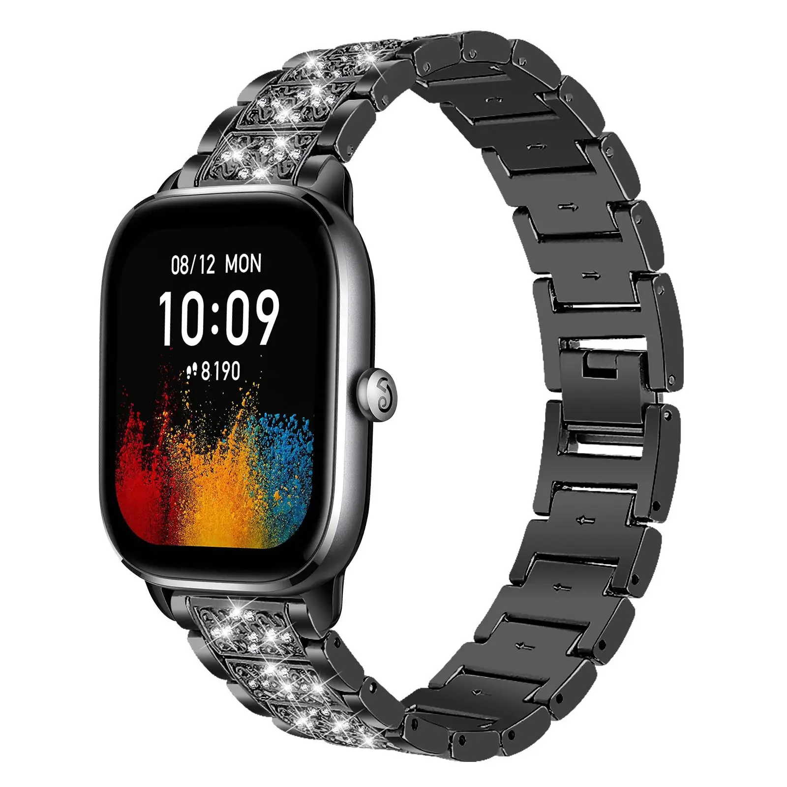 xDfind Diamond Jewelry Steel Watch Band 20mm For Amazfit Bip U/Lite/Bip 3 Pro/GTS4 Mini/GTS 3/GTS 2E/GTS 2 Mini/GTS 2/Active 2