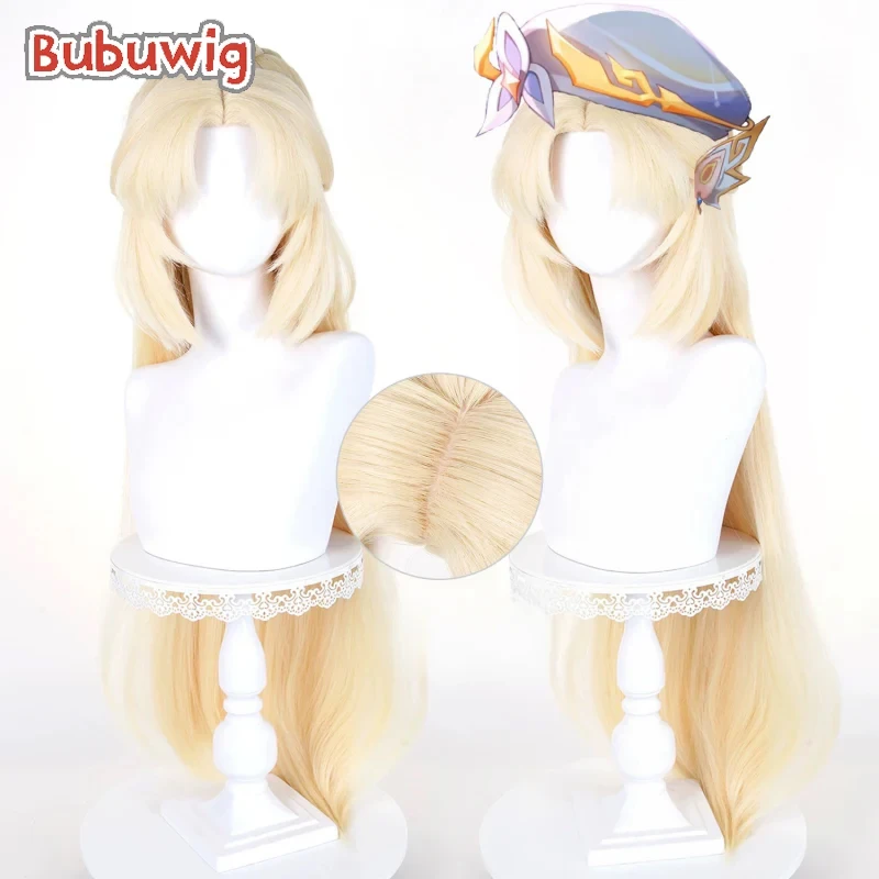 

Bubuwig Synthetic Hair Nicole Reeyn Cosplay Wigs Game Genshin Impact Nicole Reeyn 100cm Blonde Mixed Blue Wig Heat Resistant