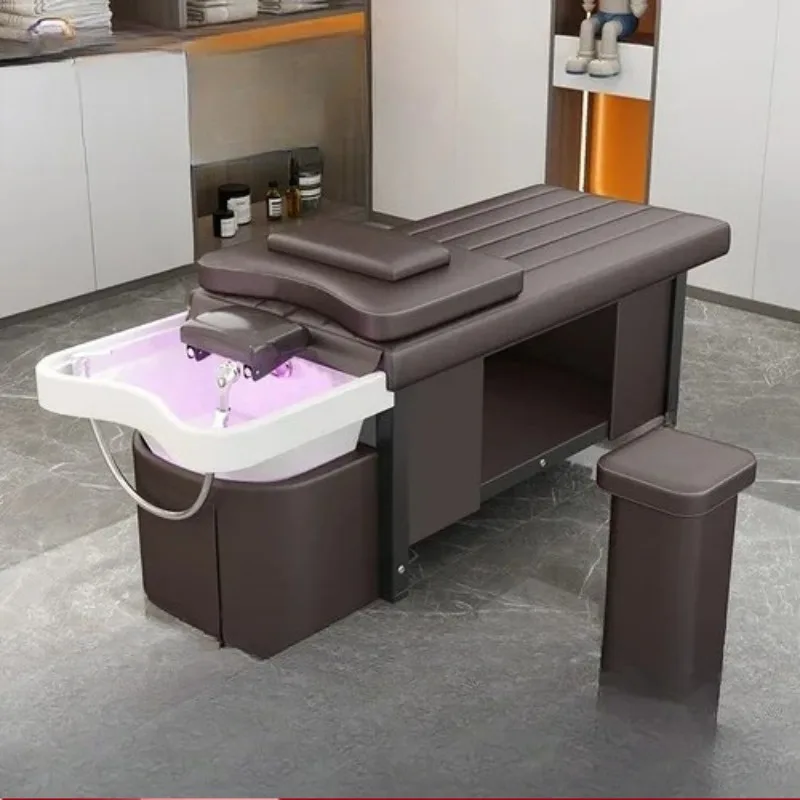 

Lying Intelligent Waterproof Hairdressing Shampoo Bed Hair Basin Beauty Backwash Washbasins Professional Spa Chaise Coiffure
