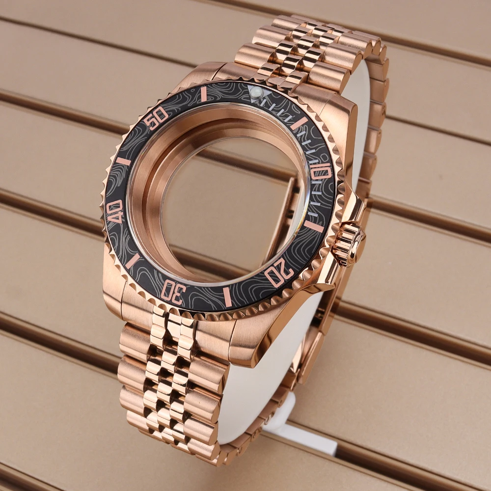 

New Rose Gold Women's 40MM Watch Case High Quality Sapphire Glass For Seiko NH35 NH36 NH34 ETA 2824 Miyota 8215 Movt Accessories