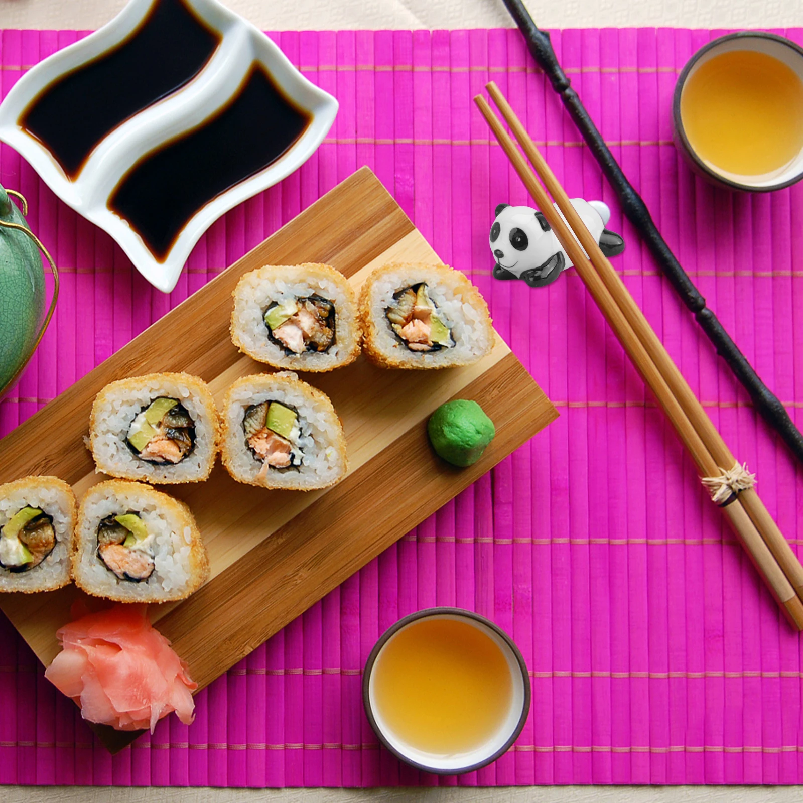 

Набор подставок для палочек для еды, 5 стеллажей, 1 блюдо, гладкая поверхность, легко чистится, креативный дизайн, домашняя кухня, столовая, подставка для палочек для еды