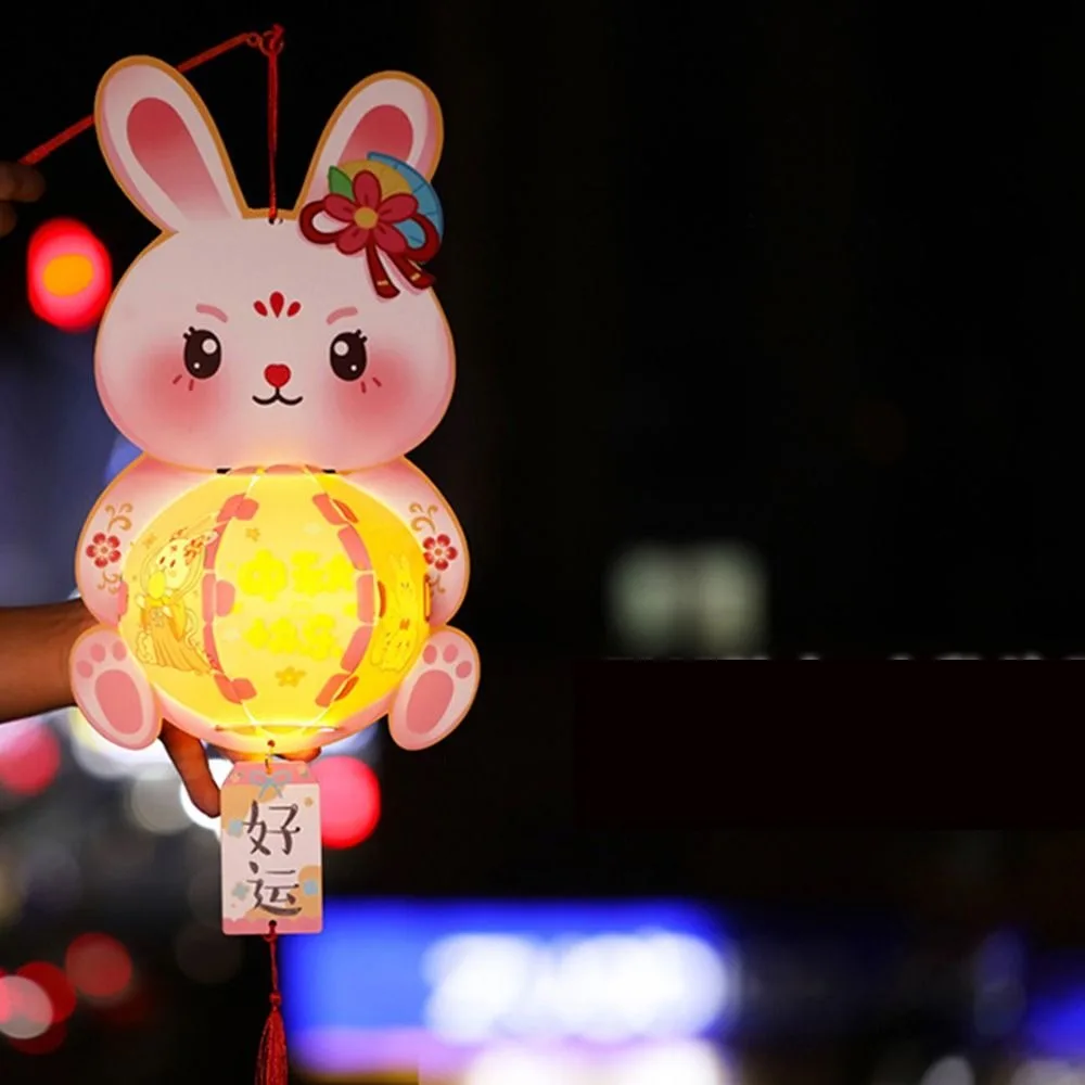 

Hanging Rabbit Lantern Glowing Luminous Mid-Autumn Festival Lantern Three-dimensional Chinese Handheld Luminous Lantern Kids