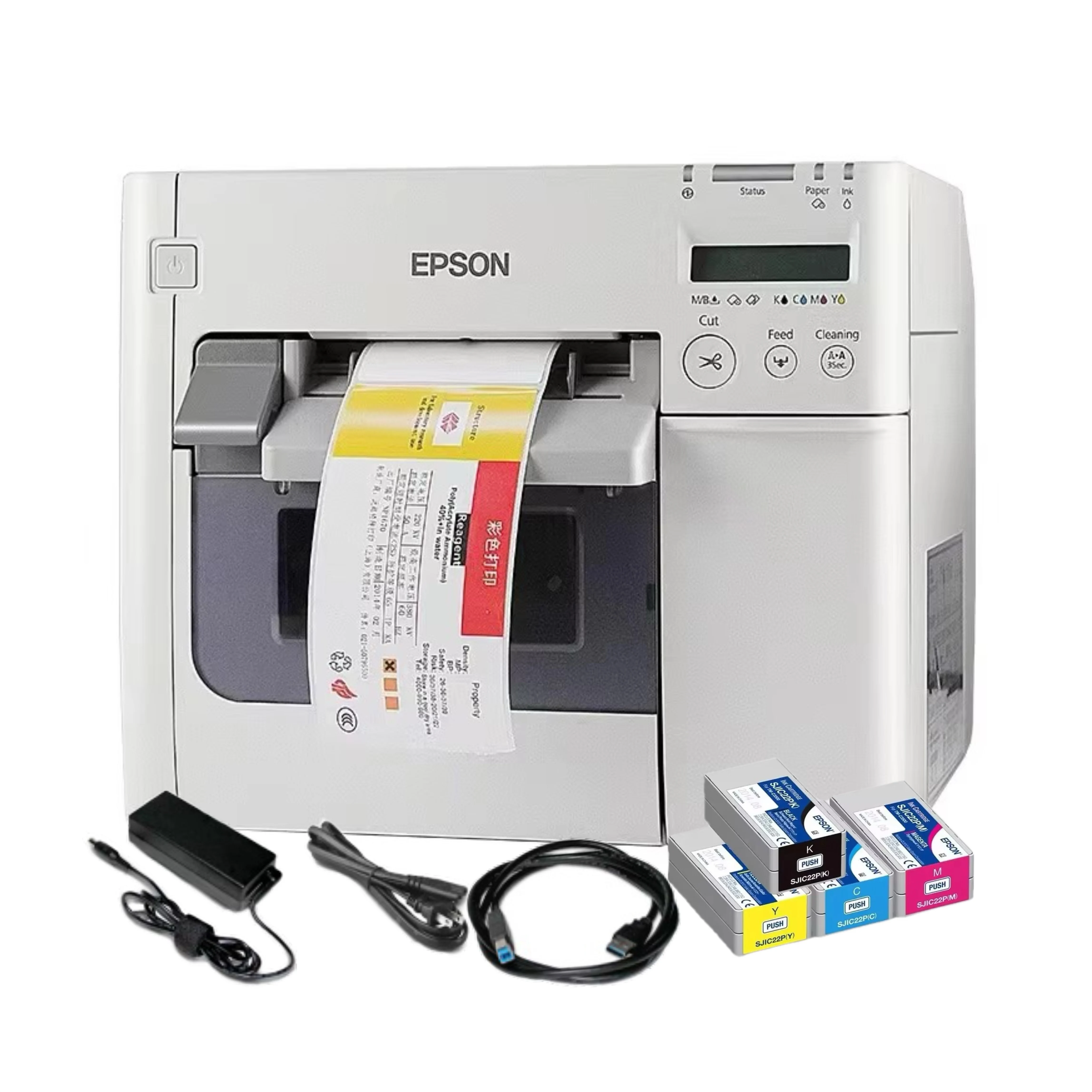 

Light Industrial TM-C3520 4 Inches Impresora Full Color Desktop Imprimante Cutting Function Inkjet Color Sticker Label Printer