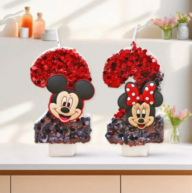 

DIY Birthday Cake Candle Mickey Mouse Party Supplies Candle 0 1 2 3 4 5 6 7 8 9 Anniversary Cake Numbers Age Candle Decoration
