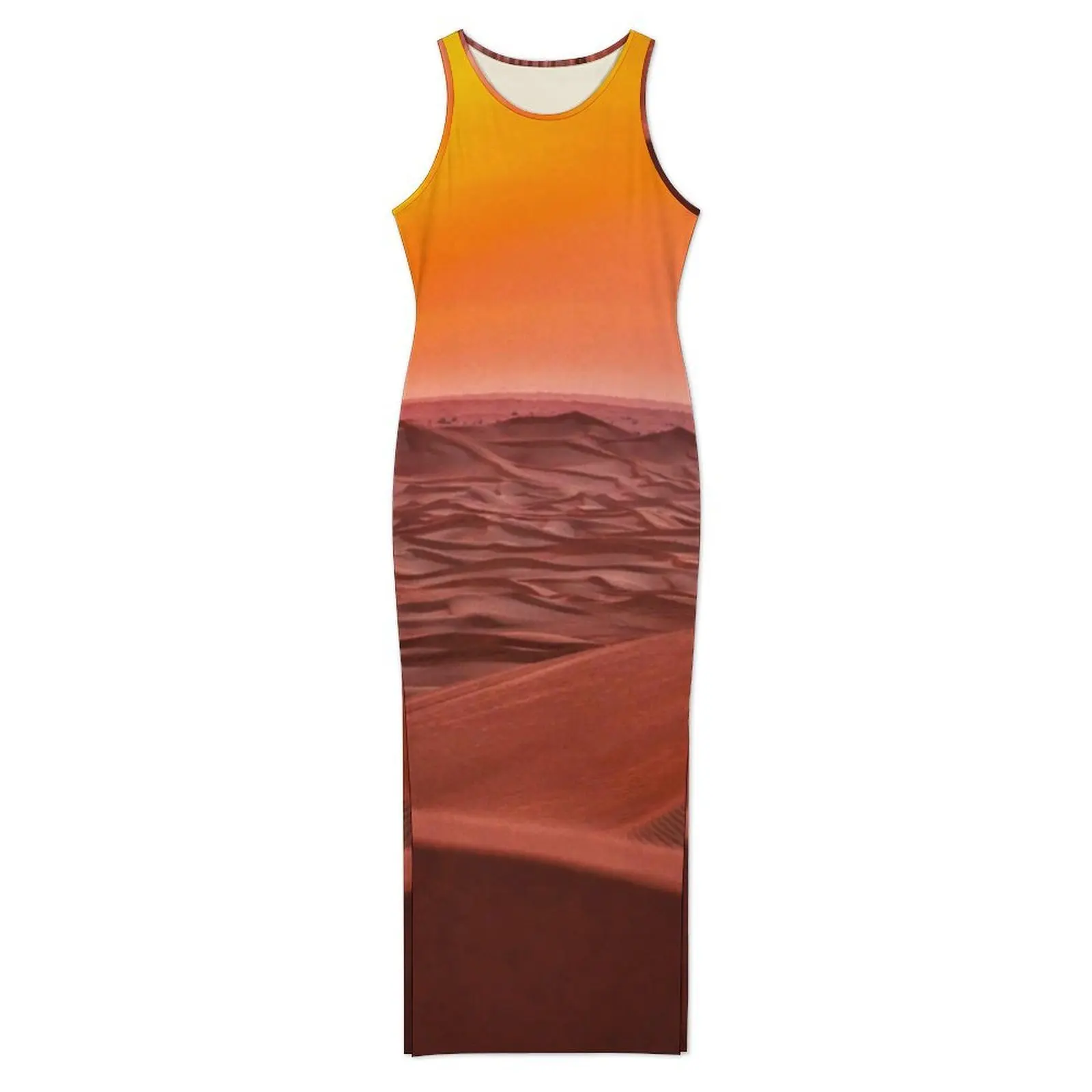 Desert Landscape Dress Sleeveless Sand Dune Street Fashion Maxi Dresses Retro Bodycon Dress Ladies Custom DIY Oversize Clothing
