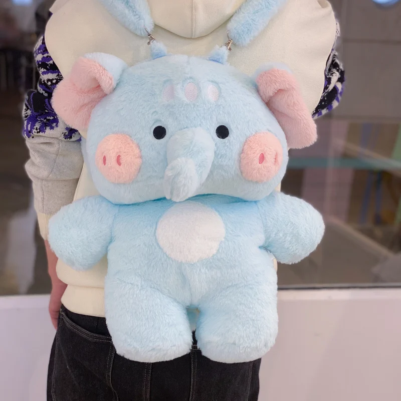 50cm Pink Pig Blue Elephant Backpack Kawaii Animal Plush Backpack Gift For Boys And Girls Suitable For Going Out Back