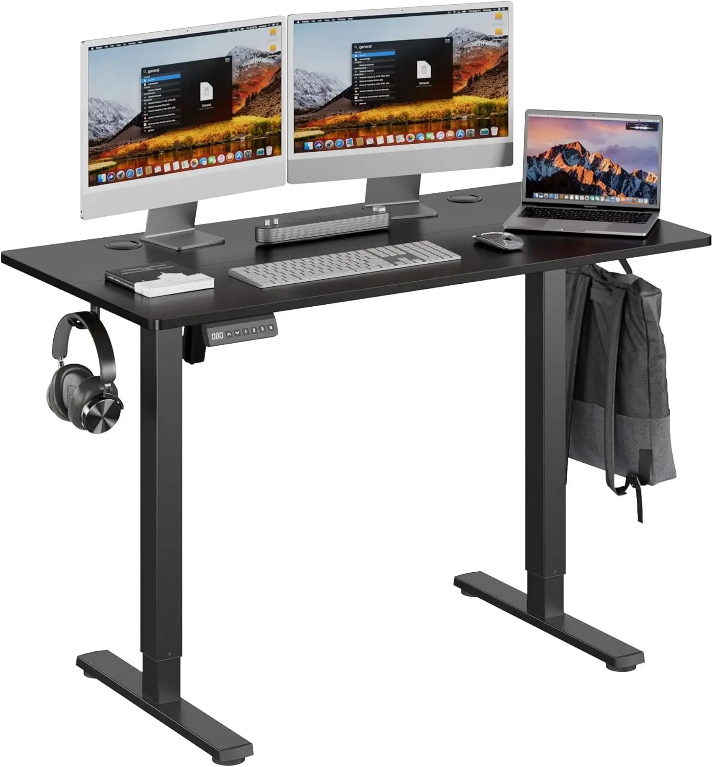 

Height Adjustable Electric Standing Desk, 48 x 24 Inches Ergonomic Stand up Table, Sit Stand Home Office Desk with Splice Board