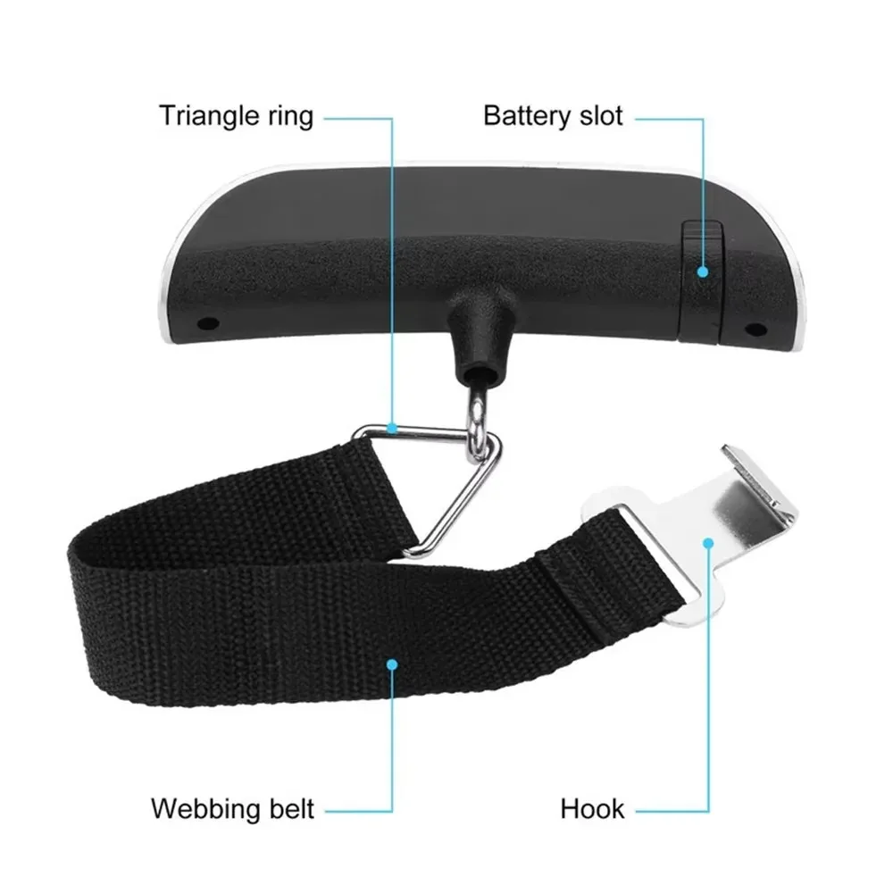 50kg Portable Hanging Scale Electronic Hand Luggage Scale Digital Display Suitcase 110lb Travel Baggage Bag Weighing Tools view 5