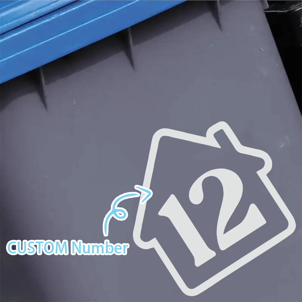 1PC 15X15cm Self Adhesive Custom Number Stickers For Trash can decor Personalized Removable Vinyl Waterproof Address Label Decal