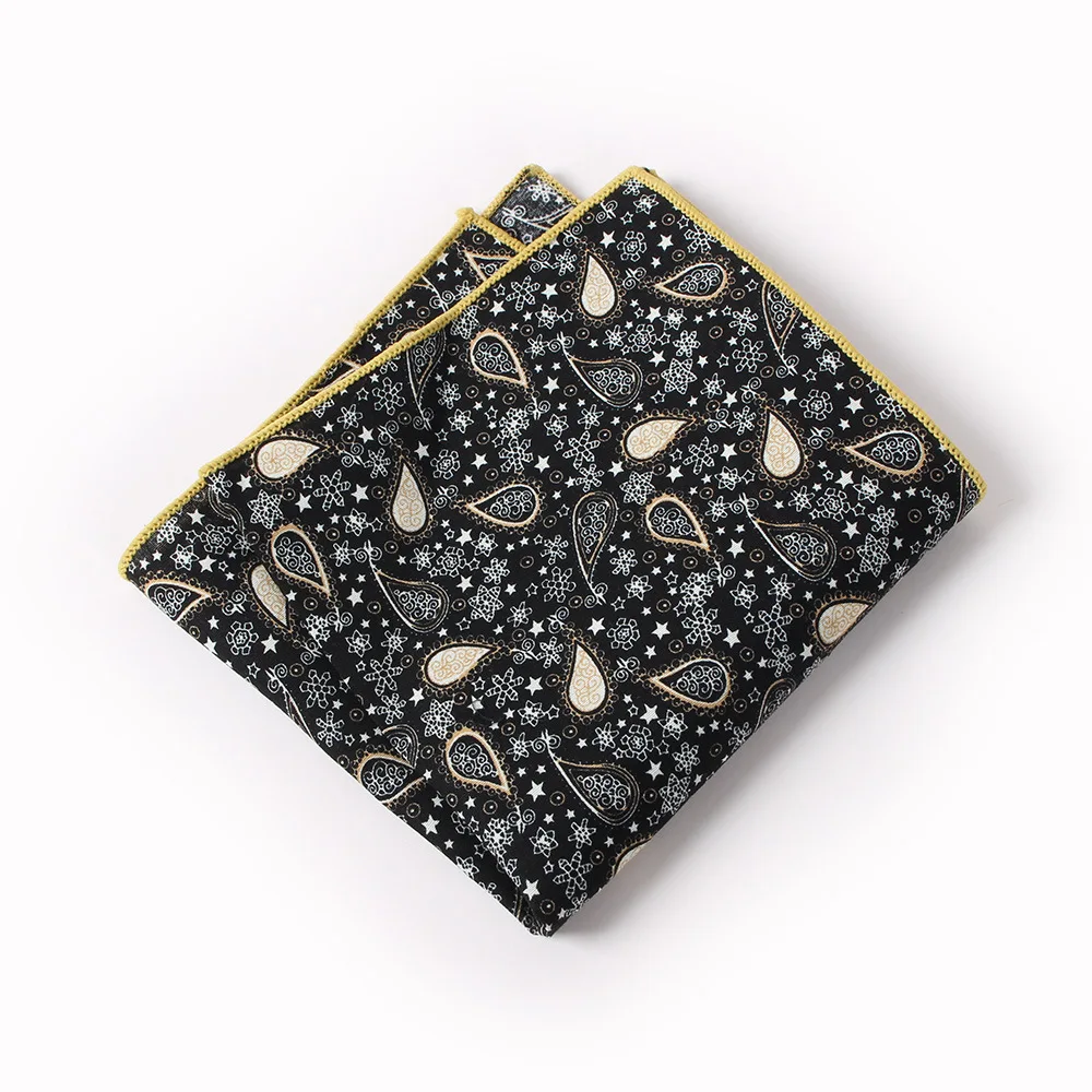 5 قطع من منشفة جيب قطنية مطبوعة للرجال، بدلة صغيرة مربعة الشكل، منديل رعوي أوروبي وأمريكي