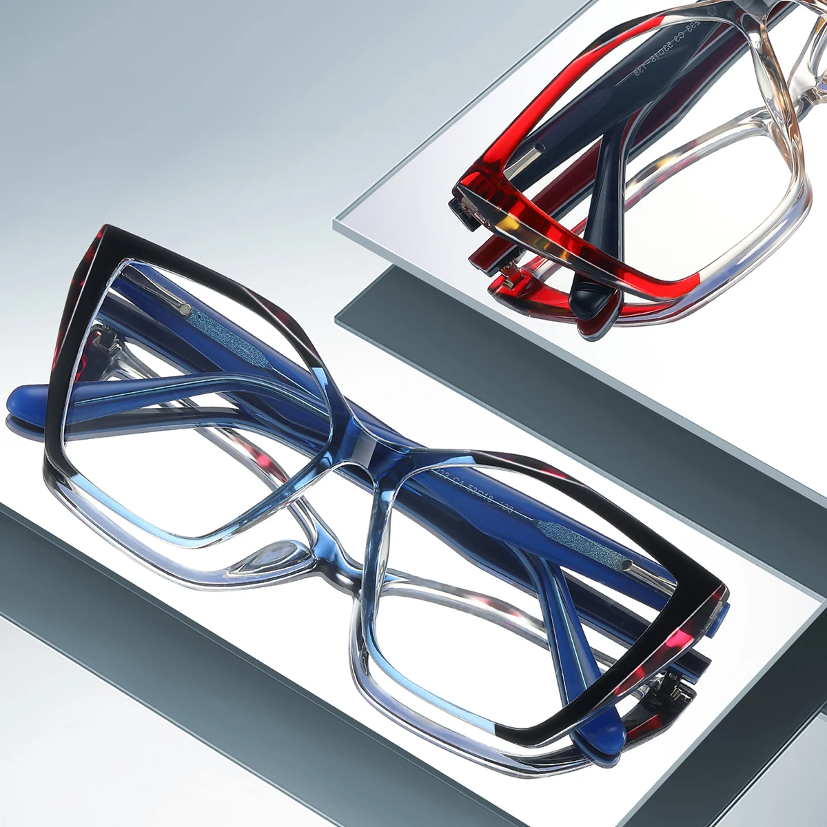 JMISUS Fashion Handmade Acetate Square Prescription Glasses Women Butterfly Myopia/Progressive Glasses