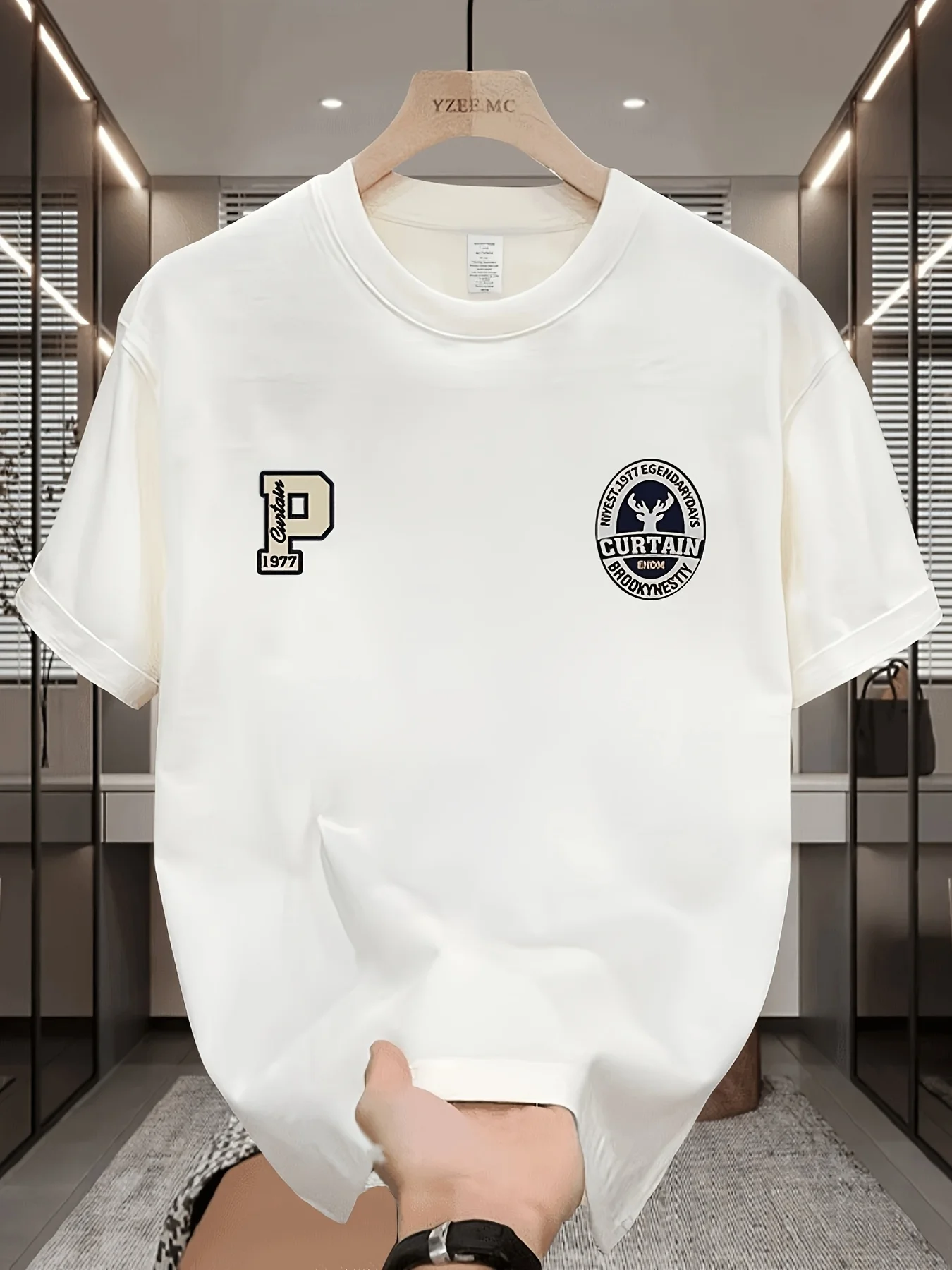 تي شيرت رجالي كاجوال من القطن بطبعة "Aichao" - مقاس فضفاض، كم قصير، رقبة دائرية، ملابس لجميع المواسم، تي شيرت يومي