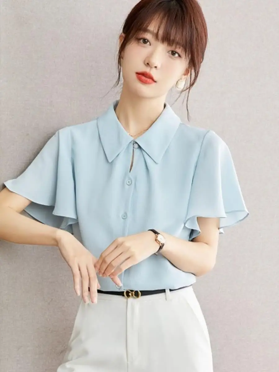 camisa-feminina-de-chiffon-azul-de-manga-curta-solta-com-manga-sino-novo-estilo-de-verao-casual-de-negocios-com-bolso-e-lenco