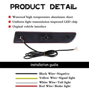 適用於三菱藍瑟歐藍德Evolution X的後保險桿反光片尾燈/煞車燈LED後霧燈帶動態轉向信號燈 6 最佳銷售 三菱藍瑟尾燈罩 - №3