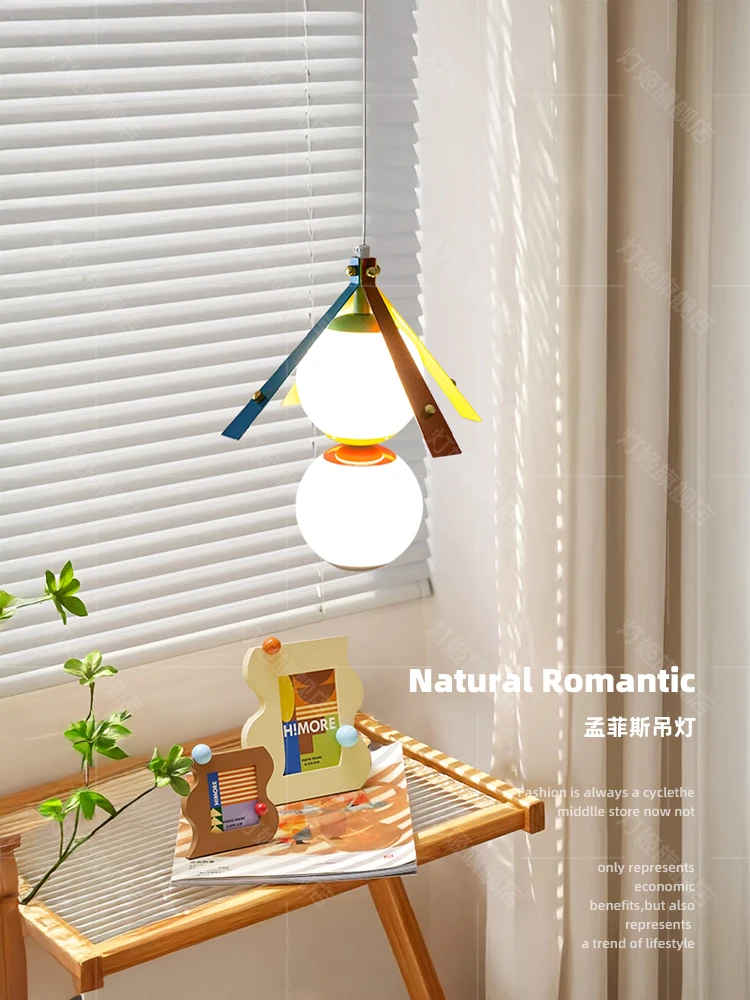 Memphis dopamine bedside pendant light personalized and creative  colorful eye protection children's bedside lighting fixtures
