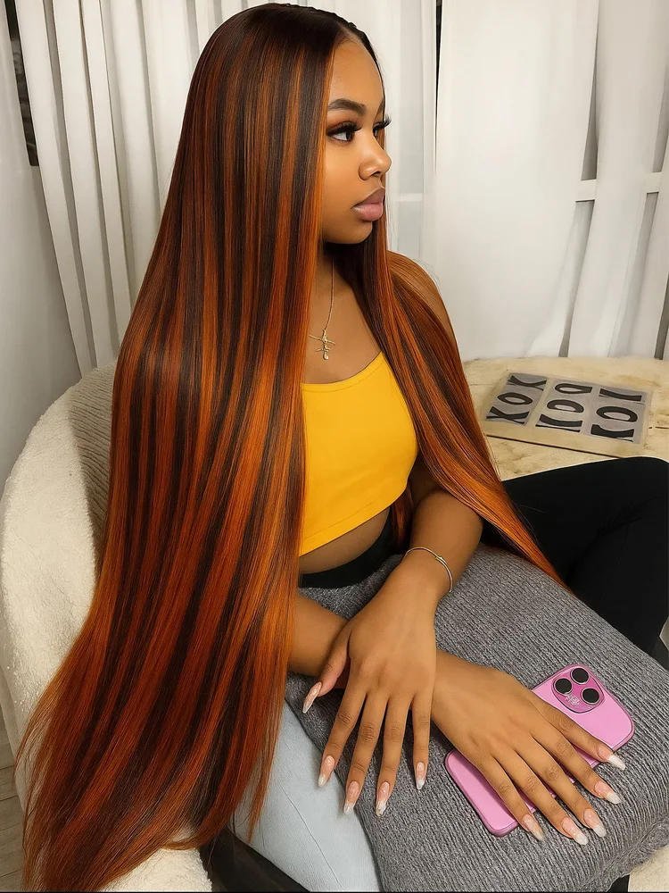 P4/350 Parrucca sfumata Parrucche Glueless per capelli umani 5x5 Parrucche in pizzo hd Parrucca evidenziata colorata Parrucche diritte per capelli umani Parrucca per capelli umani Ombre