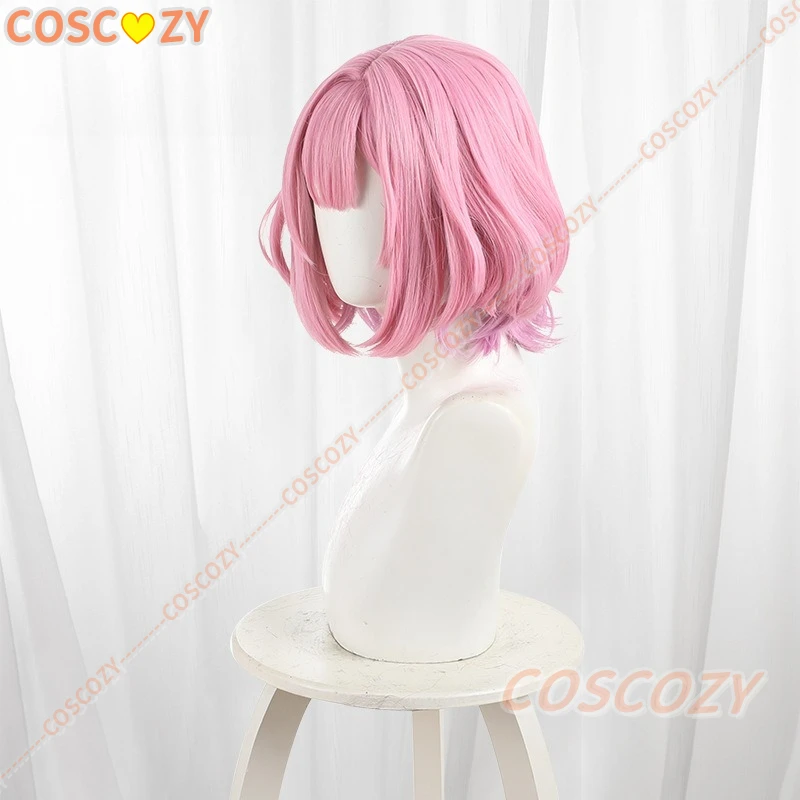 Anime Watanare Amaori Renako Cosplay Pruik Levendige Roze Korte Bob Haar Pruiken Voor Vrouwen Meisjes Zwarte Haarspelden Props Festival Carnaval