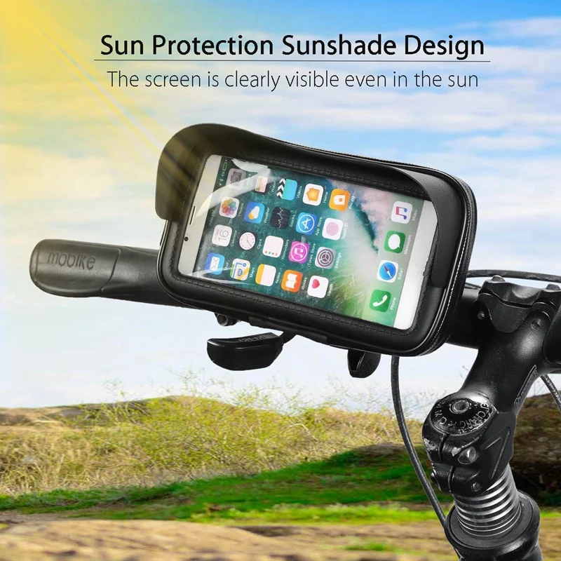 

6.3 Inch Scooter Motorcycle Handlebar Rear View Frame Bicycle Bicycle Mobile Phone Holder Waterproof Bracket Bag For Samsung Iph