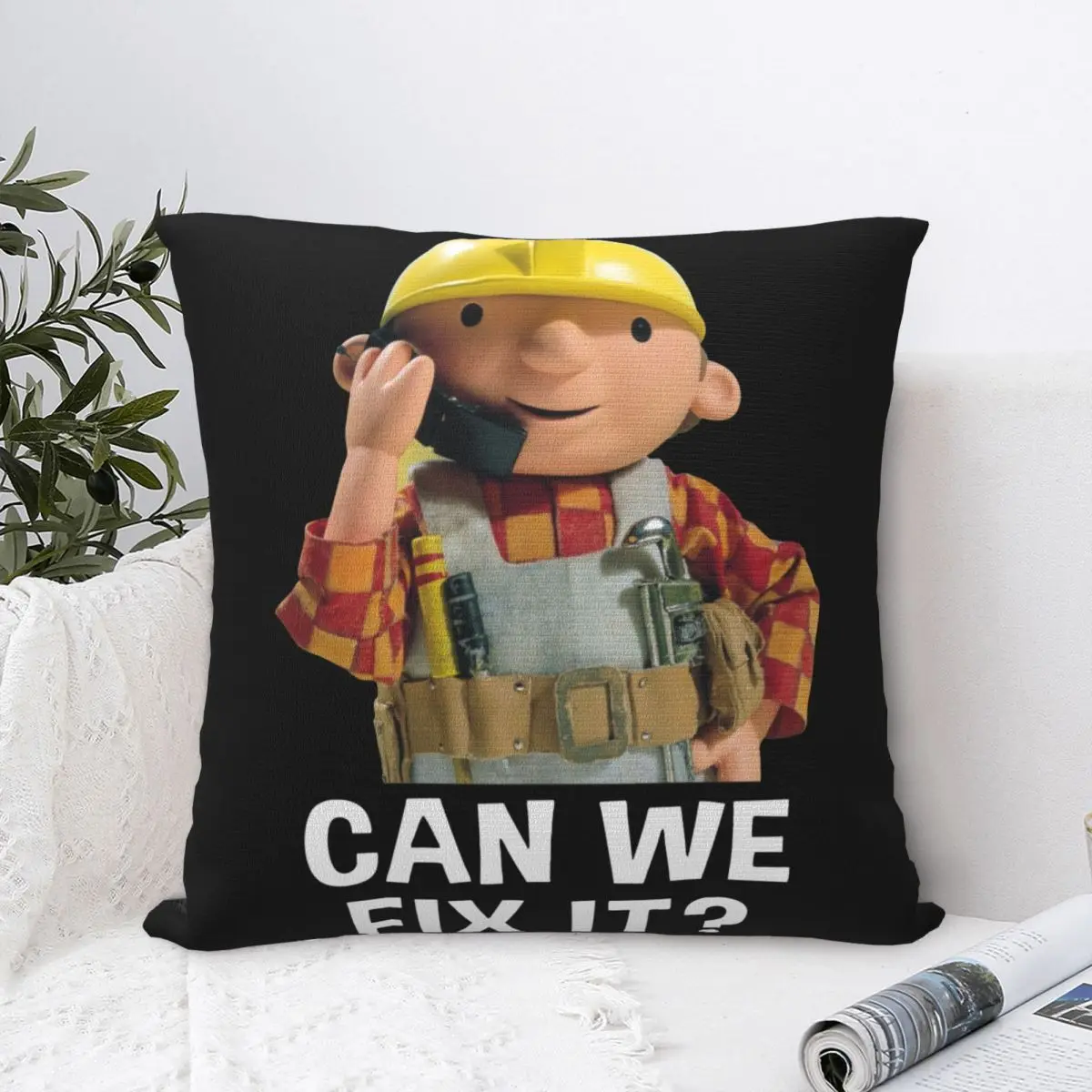 Bob The Builder Can We Fix It Square Pillow Case Cushion Covers Fashion Polyester Decor Pillowcover for Home 45x45cm