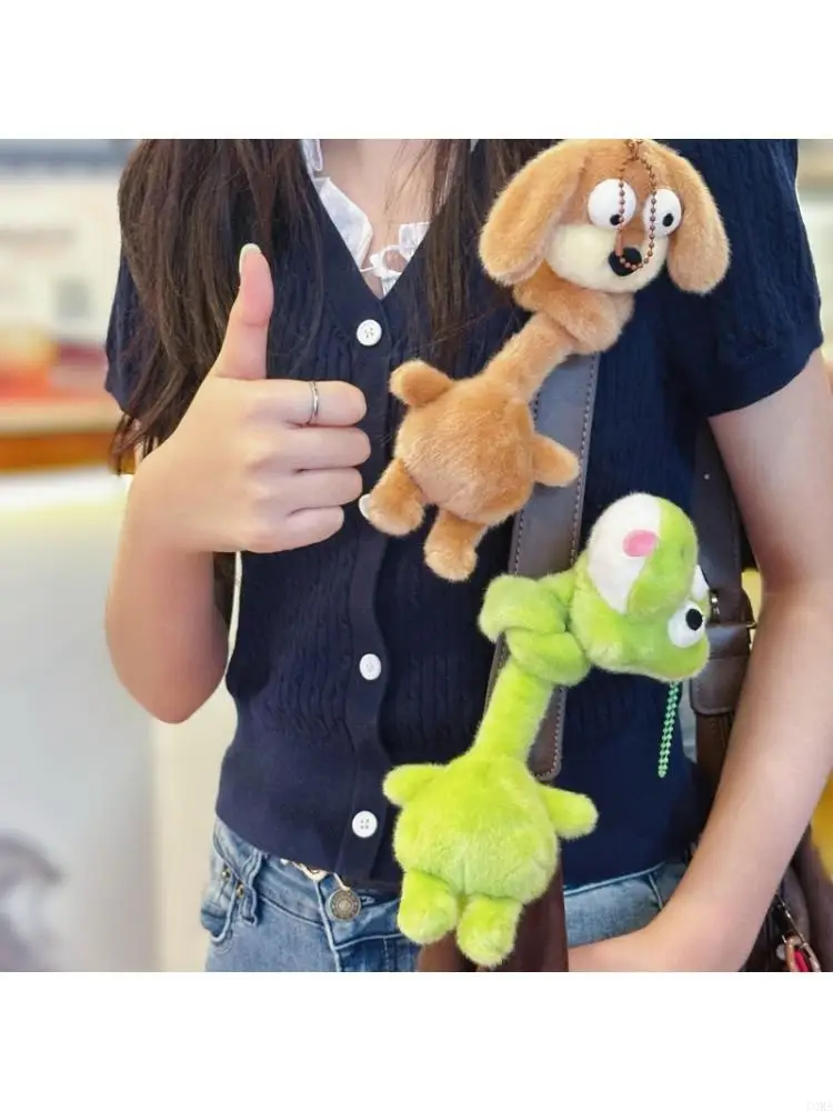 CORA Long Neck Animal Keychain Charm with Soft Fabric Body for Daily Carry Use